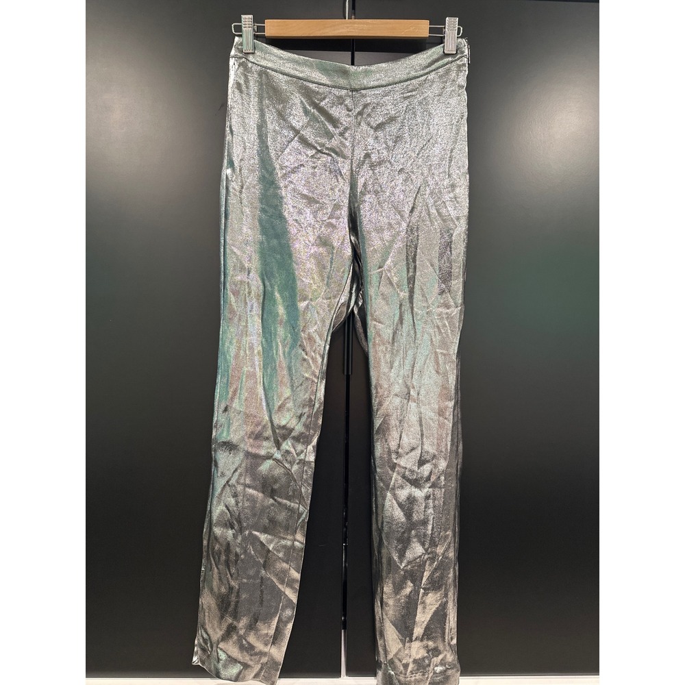 Bershka Special Edition Silver Metallic Straight Leg Pants Size M